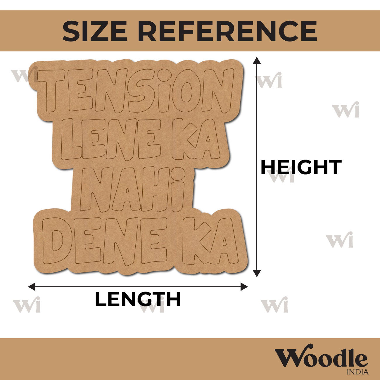 Tension Lene Ka Nahi Dene Ka Text Pre Marked MDF Design 1
