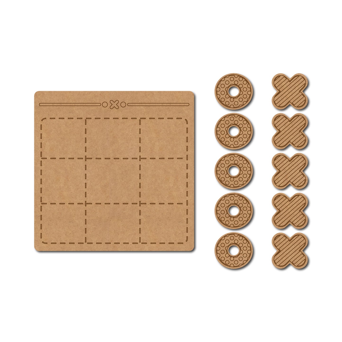 Tic Tac Toe Pre Marked MDF Design 7