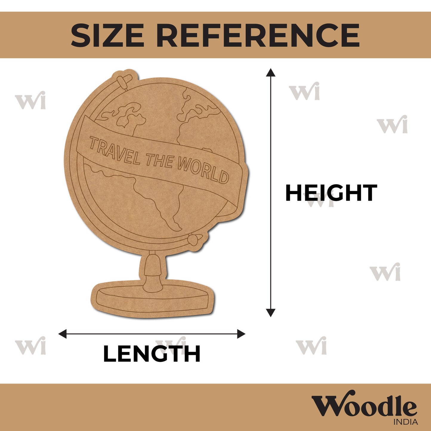 Travel The World Globe Pre Marked MDF Design 1