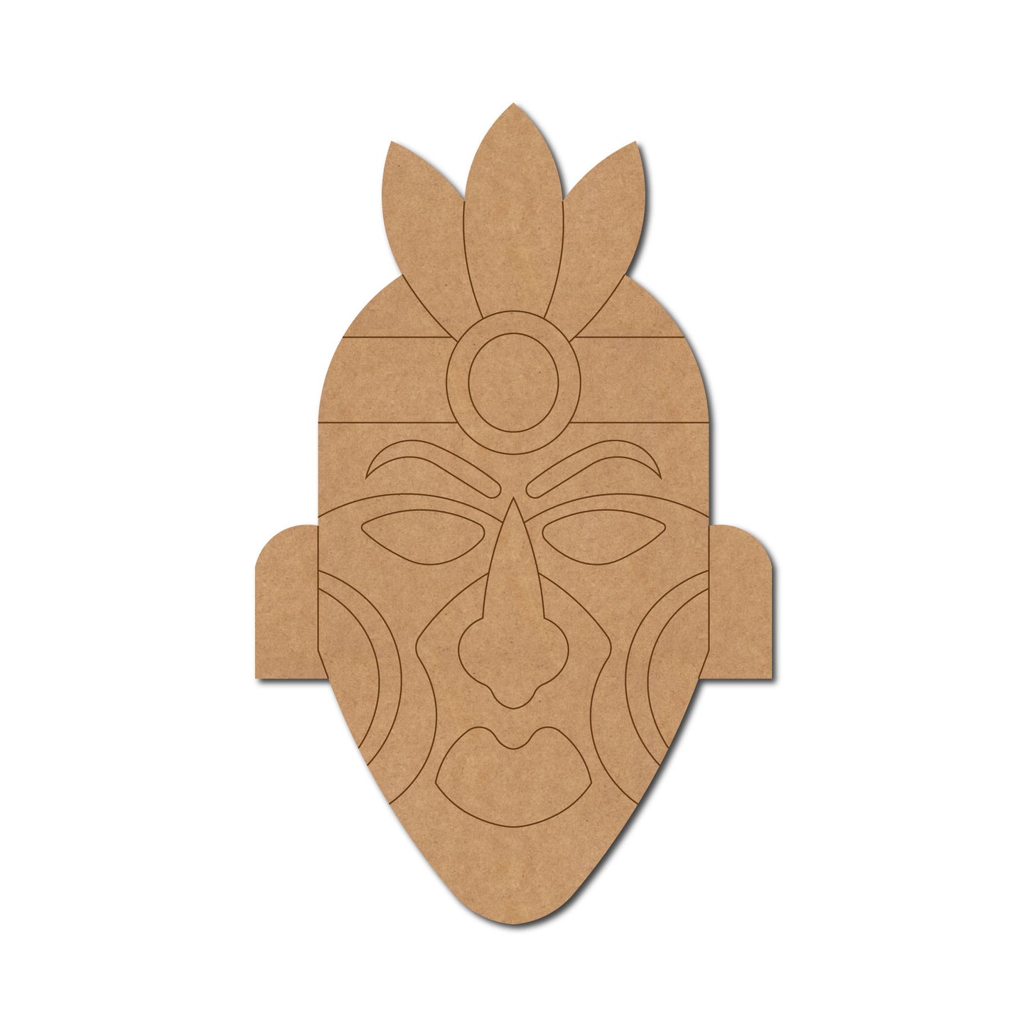 Tribal Man Face Pre Marked MDF Design 2