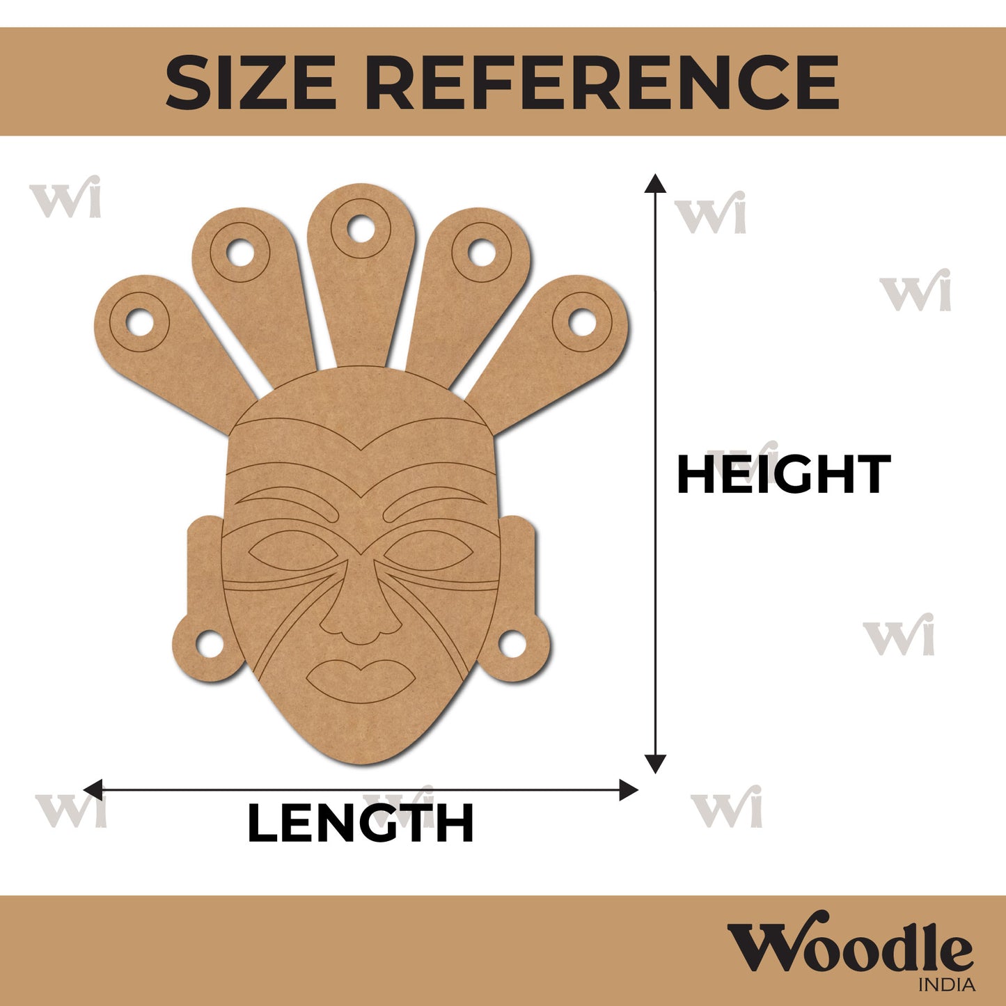 Tribal Man Face Pre Marked MDF Design 3