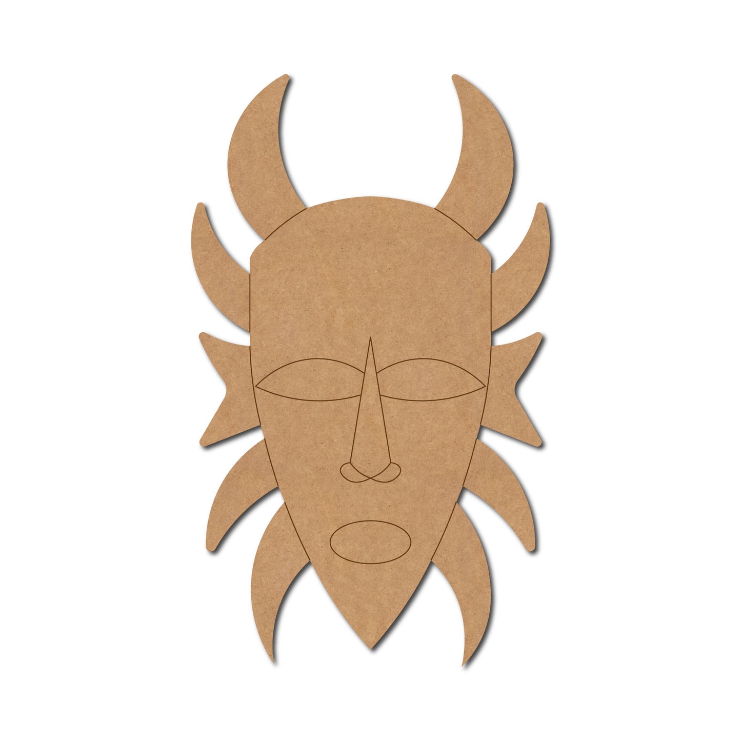 Tribal Man Face Pre Marked MDF Design 6