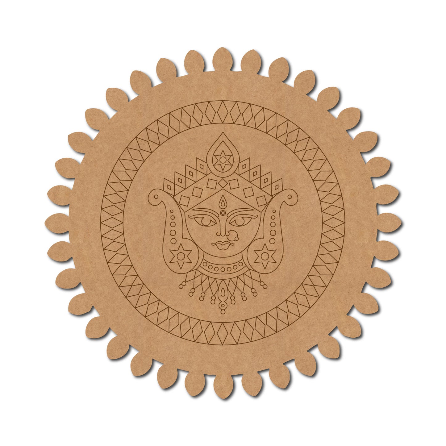 Trinayani Durga Maa Pre Marked Base MDF Design 1