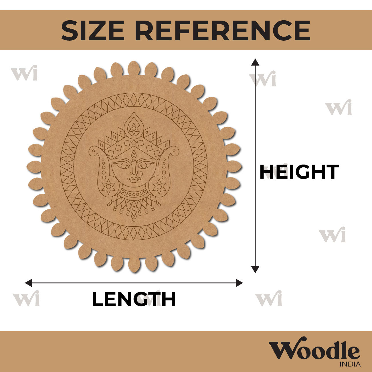 Trinayani Durga Maa Pre Marked Base MDF Design 1