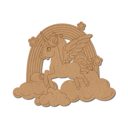 Unicorn Clouds Rainbow Pre Marked MDF Design