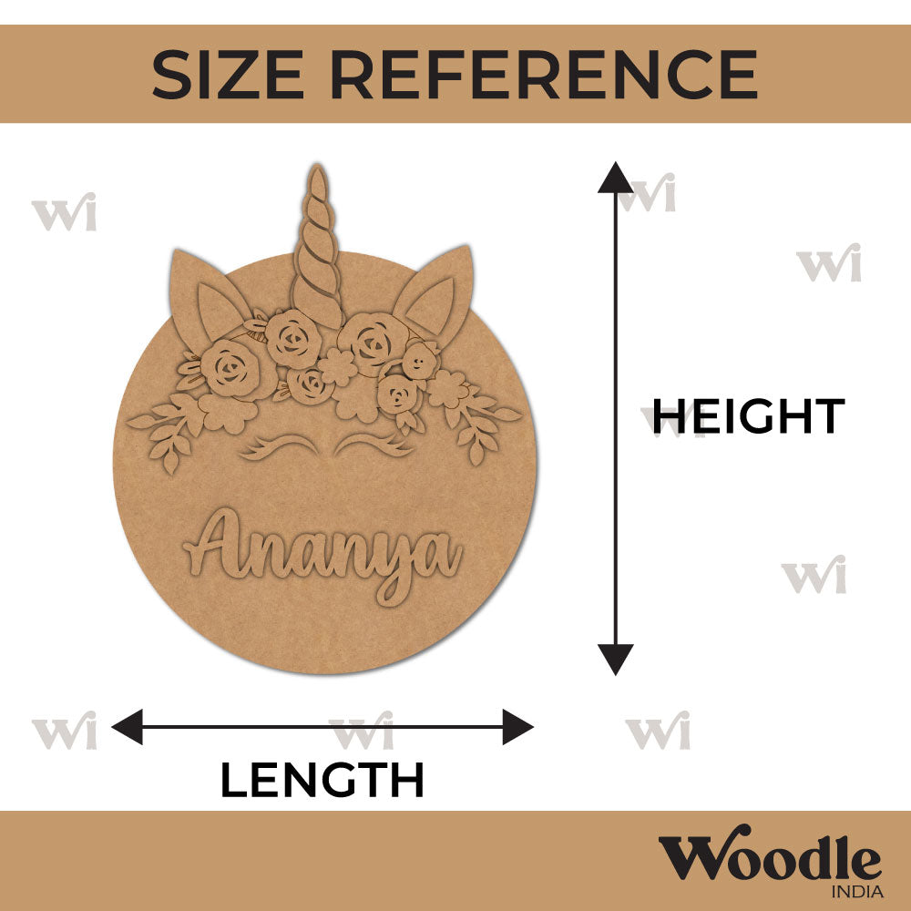 Unicorn Nameplate MDF Design