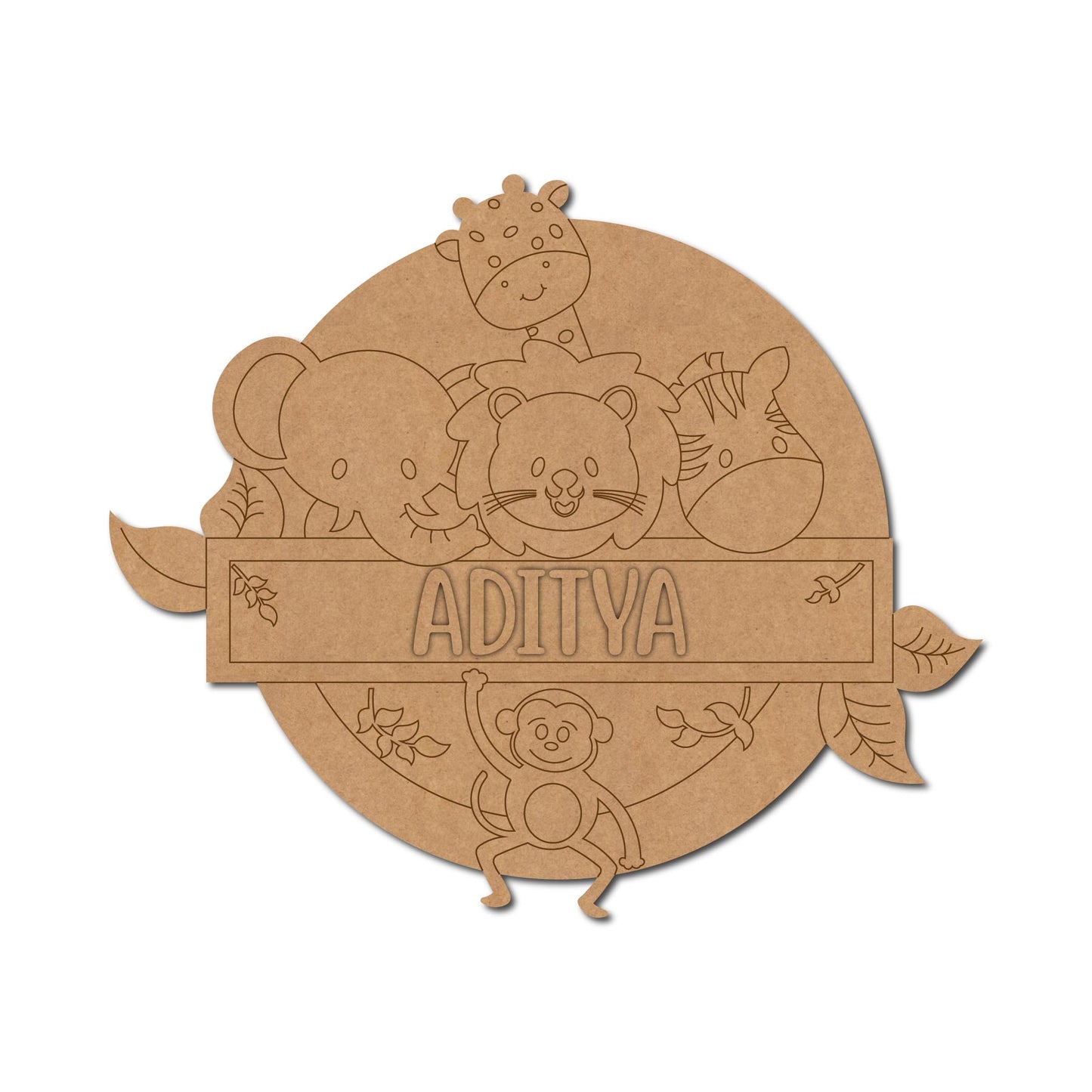 Animals Nameplate MDF Design