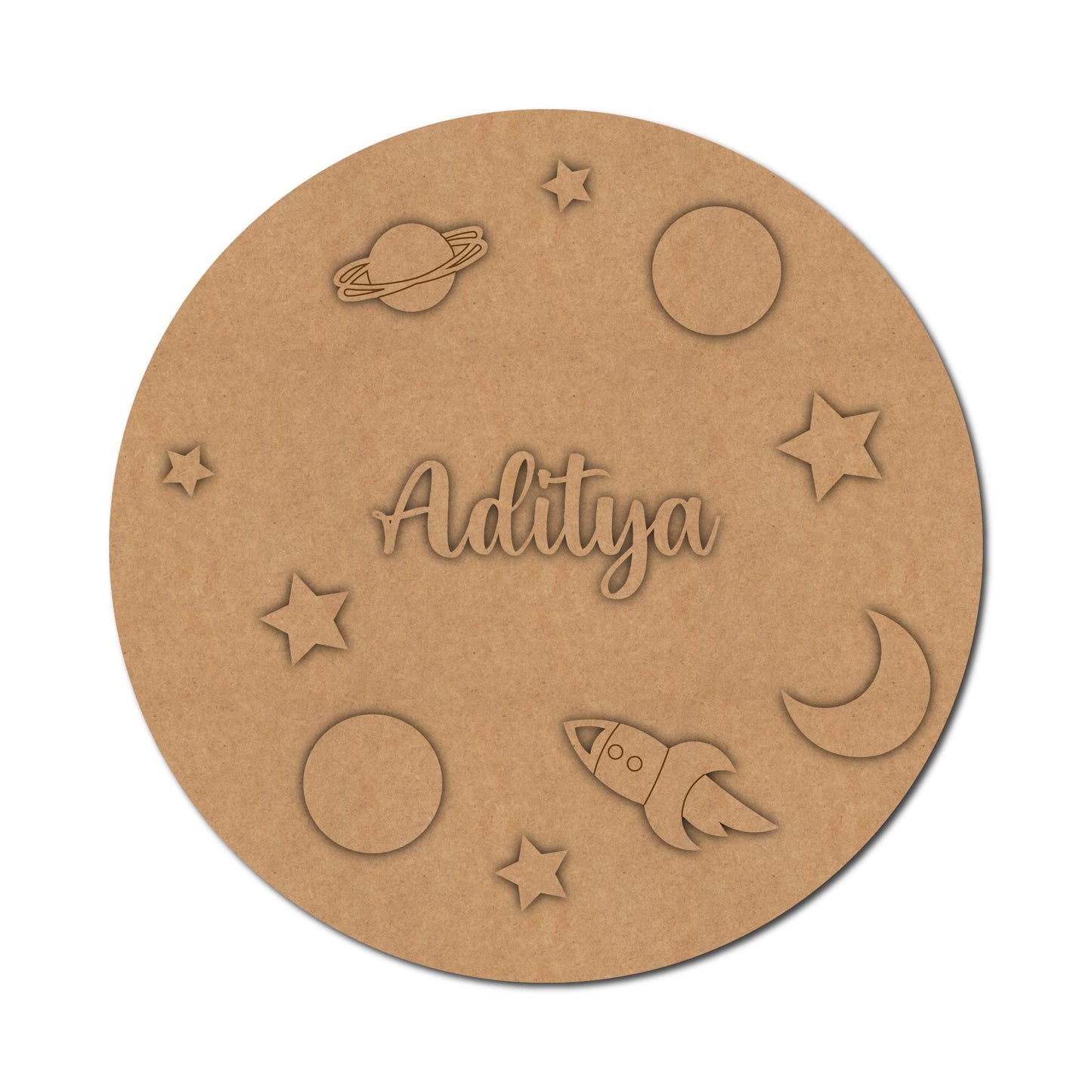 Space Nameplate MDF Design 6