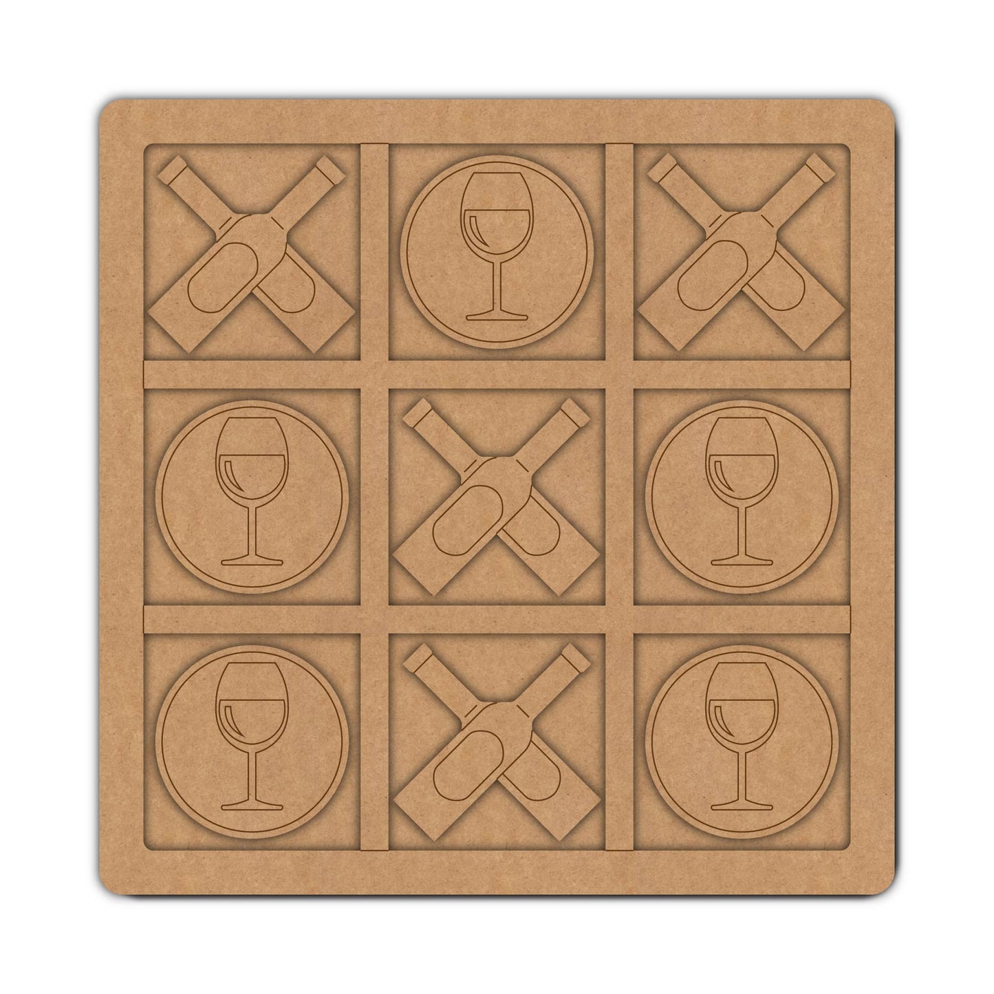 Tic Tac Toe Pre Marked MDF Design 11
