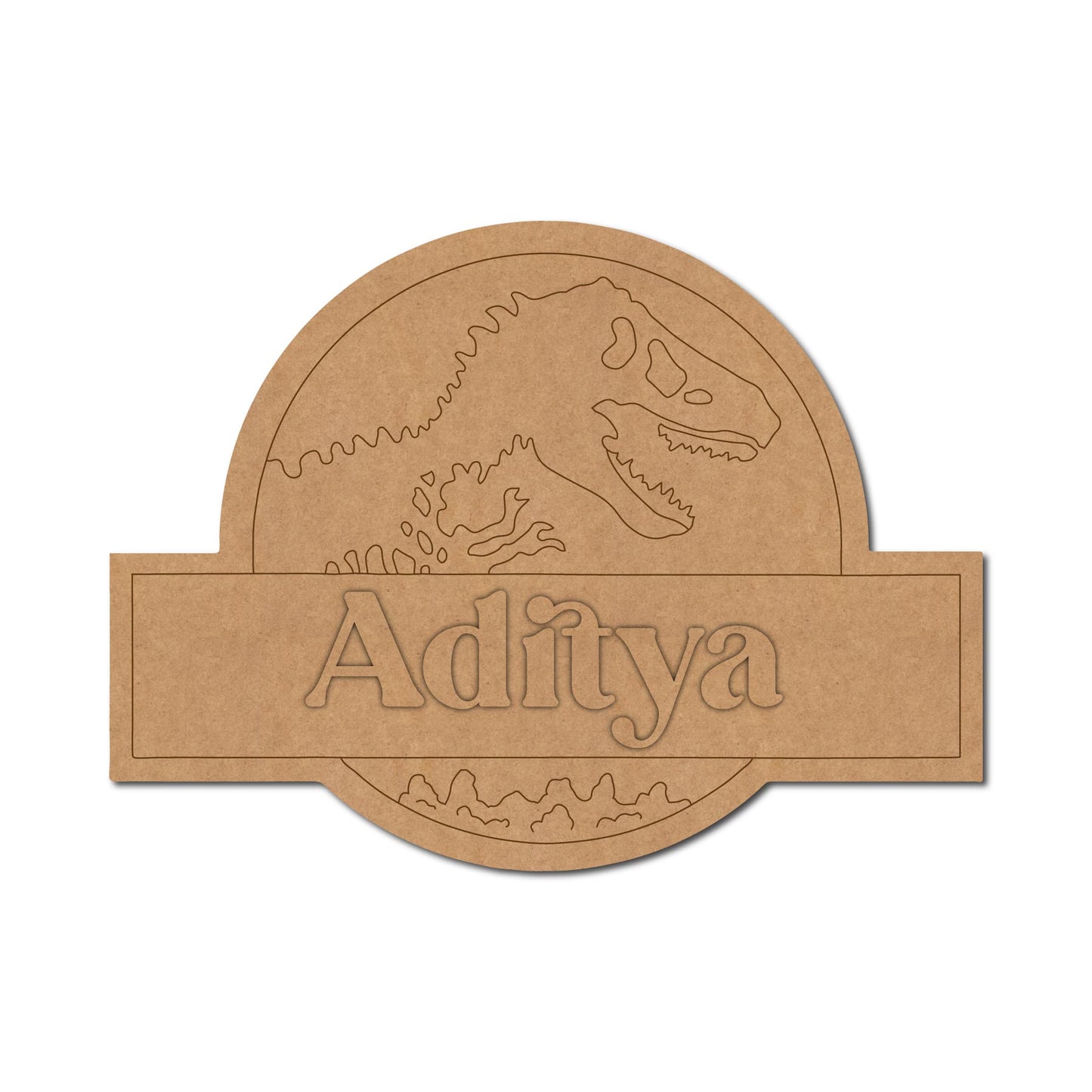 Jurassic Park Themed Nameplate MDF Design