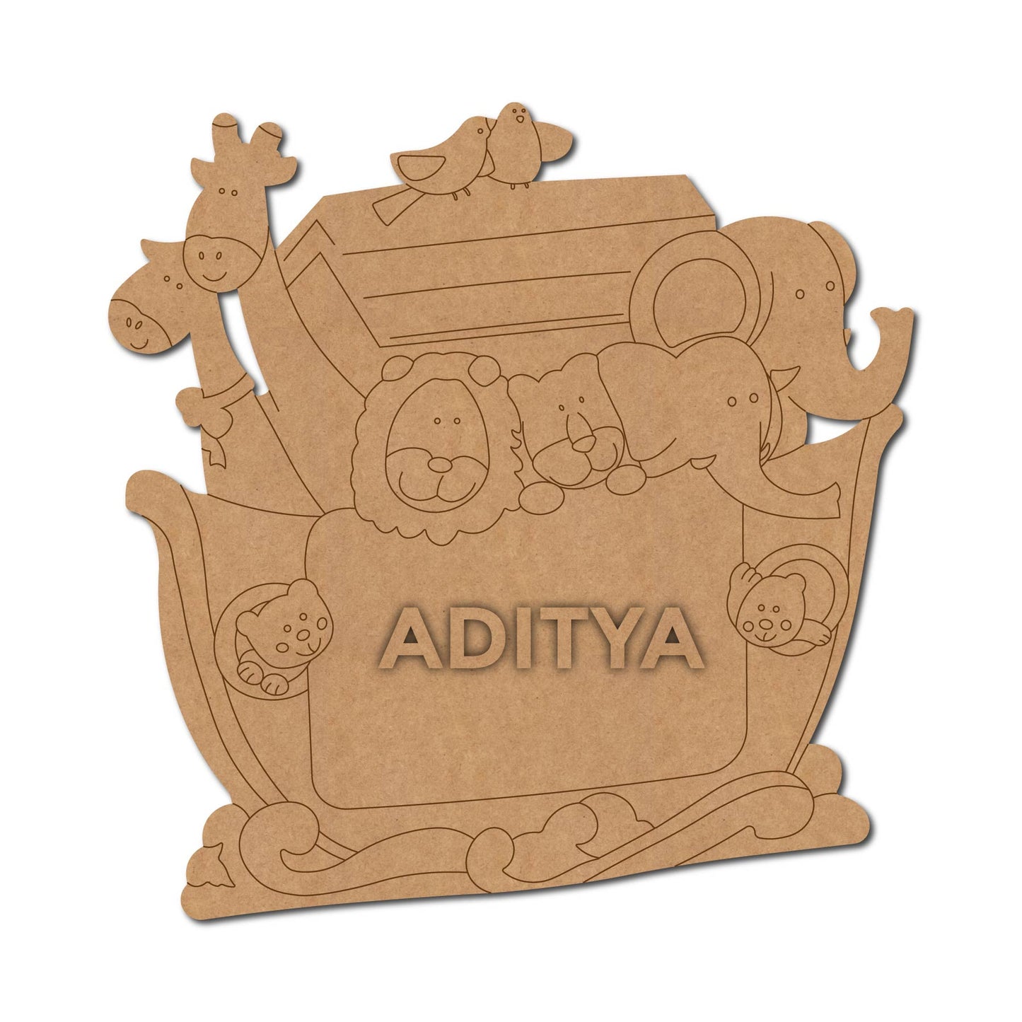 Animals Nameplate MDF Design