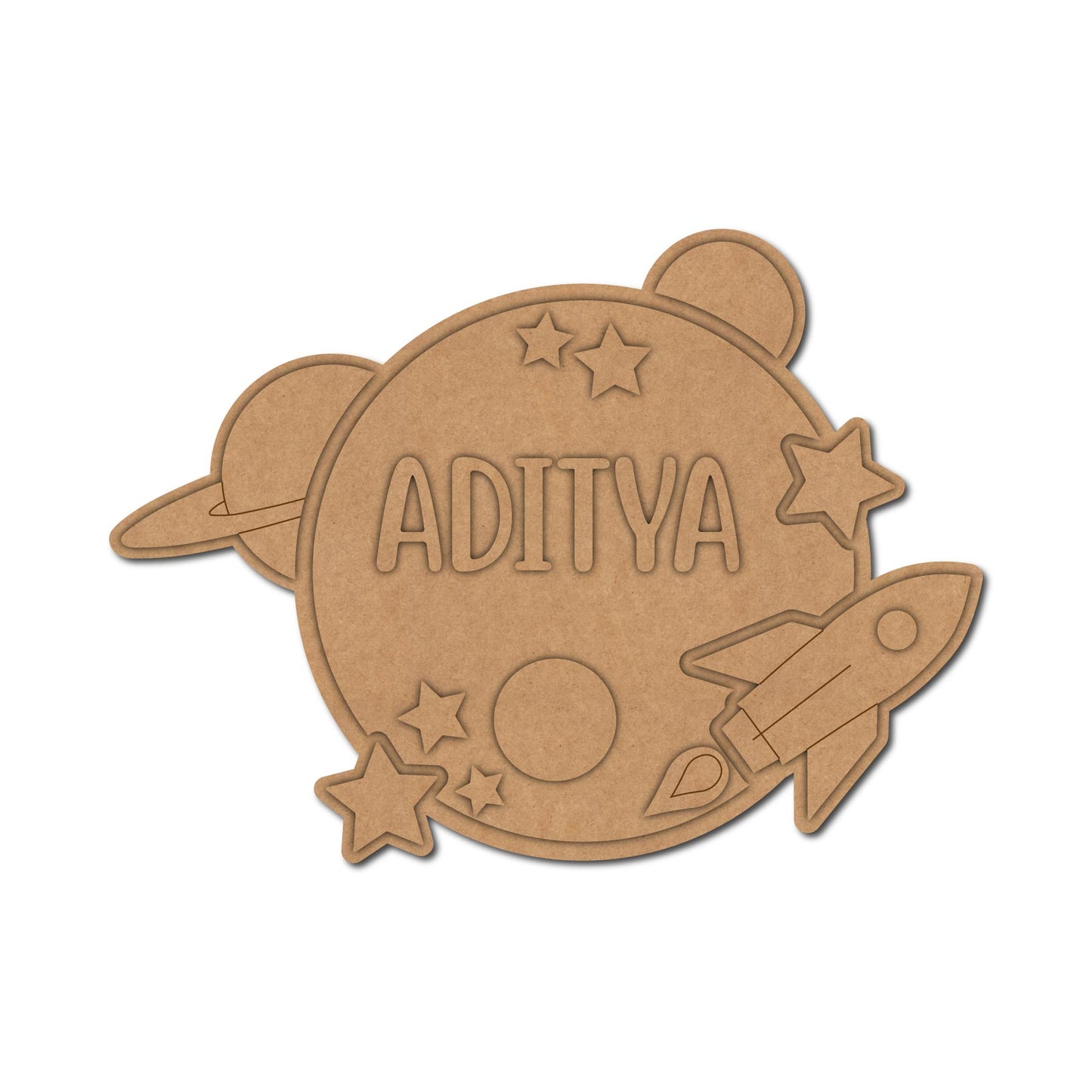 Space Nameplate MDF Design