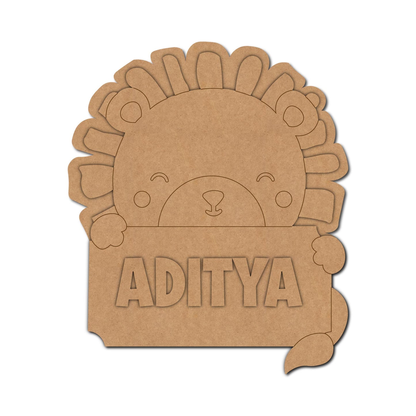 Lion Nameplate MDF Design