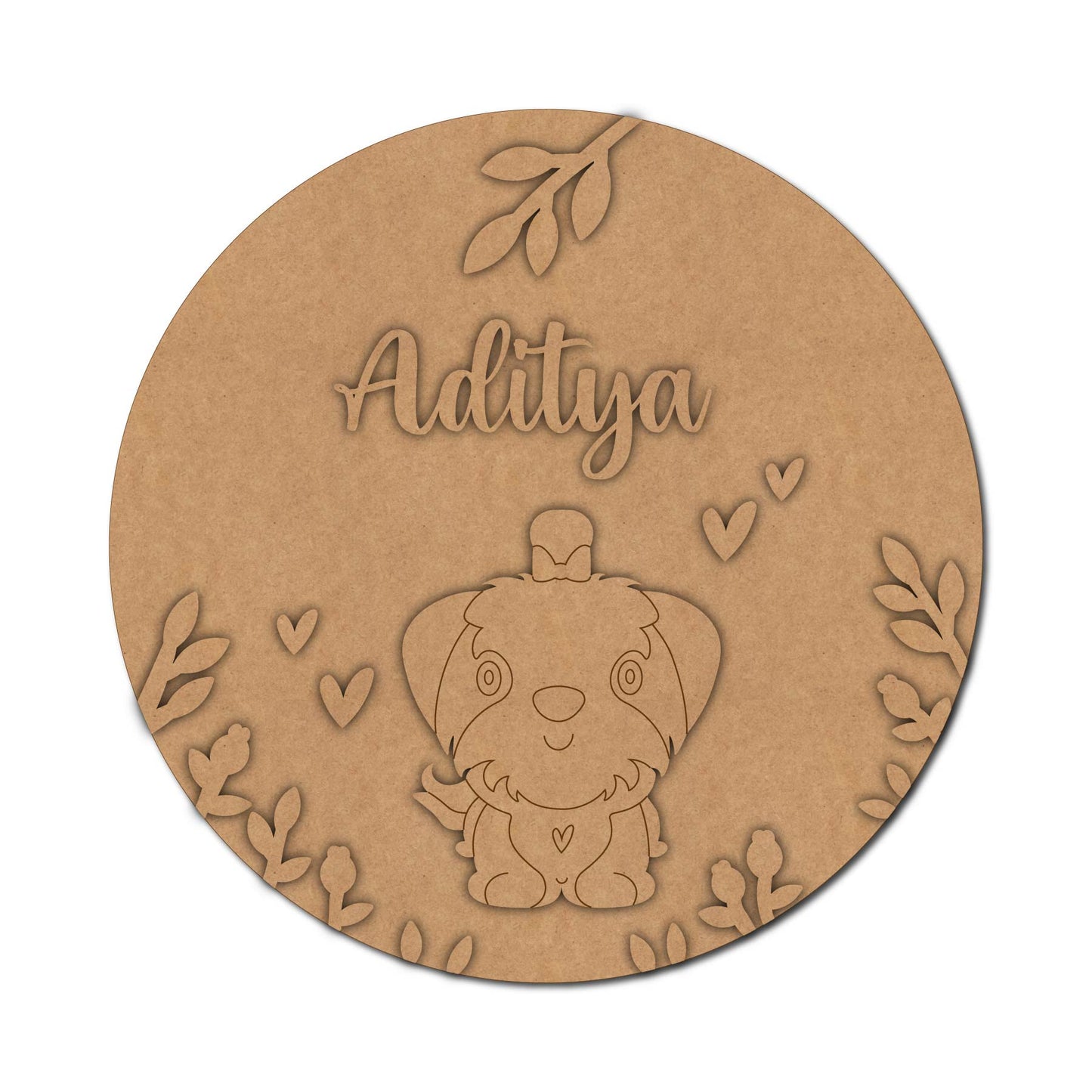 Dog Nameplate MDF Design