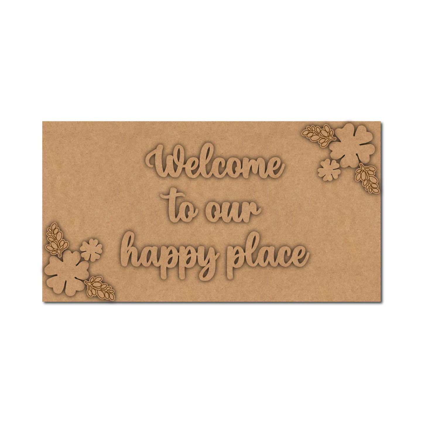 Flower leaves Nameplate MDF Design