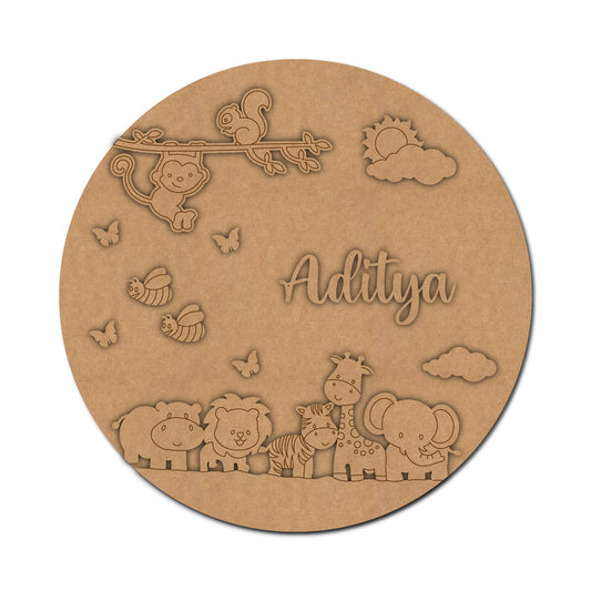 Animals Nameplate MDF Design