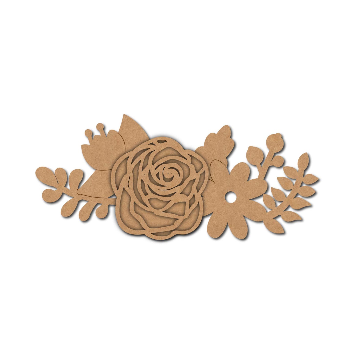 Rose Flower 3D Base MDF Design 1