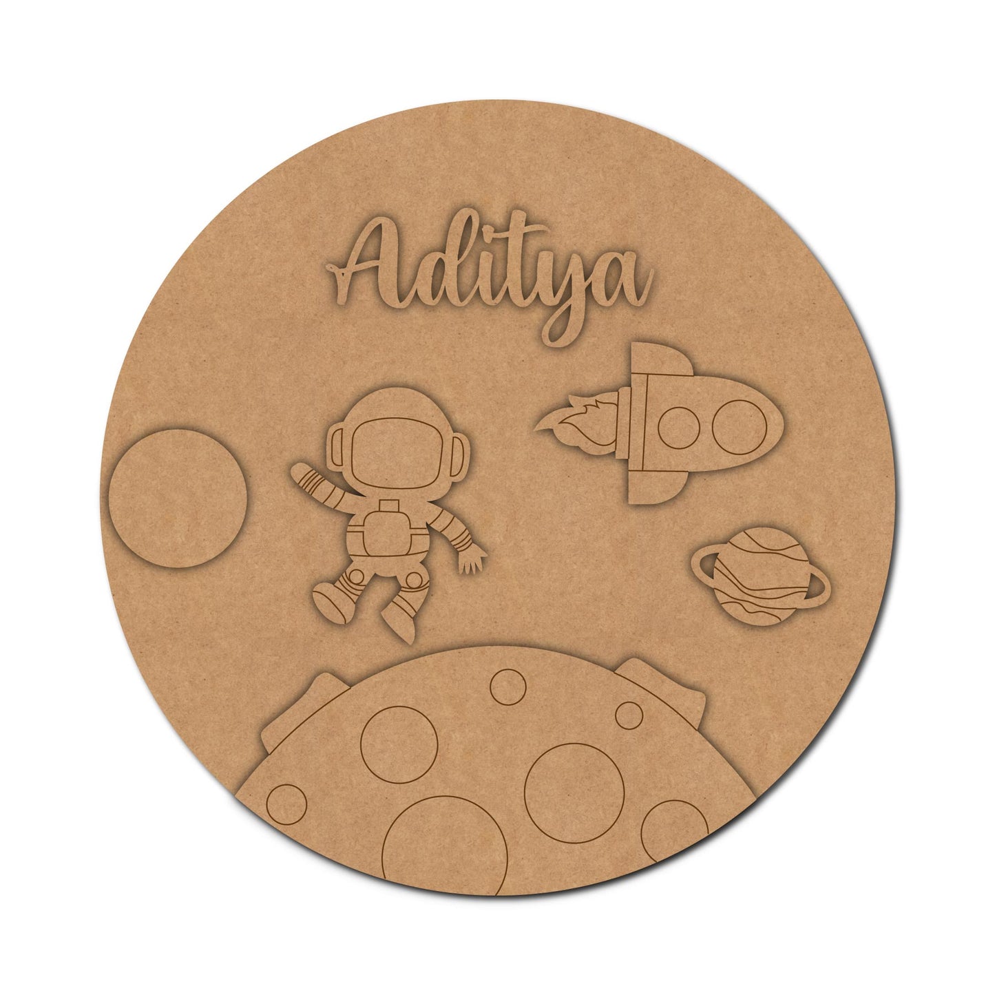 Space Nameplate MDF Design