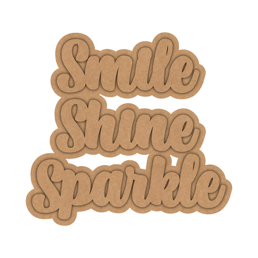 Smile Shine Sparkle Two Layered Fridge Magnet MDF Design