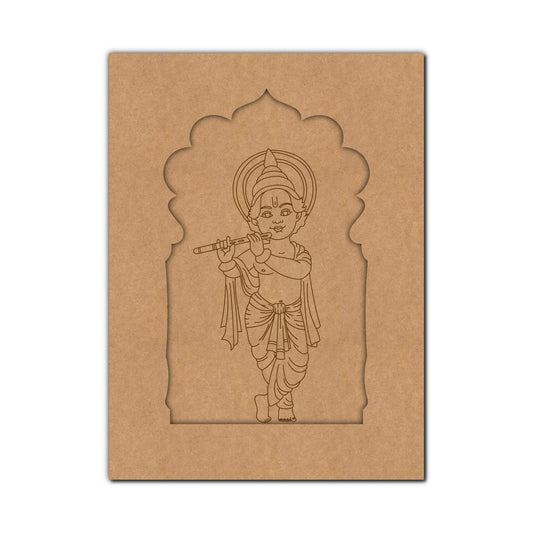 Krishna Ji Jharokha Pre Marked MDF Design