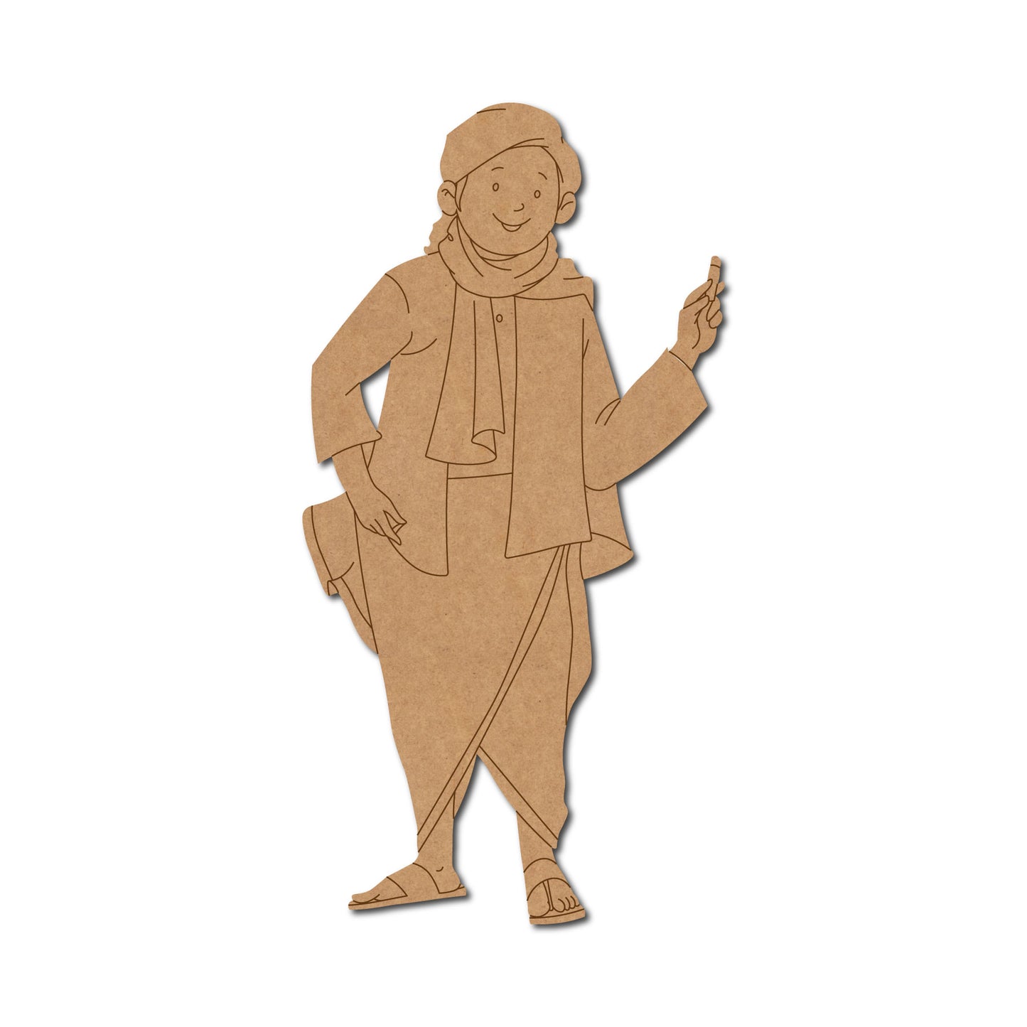 Village Man Smoking Pre Marked MDF Design 1