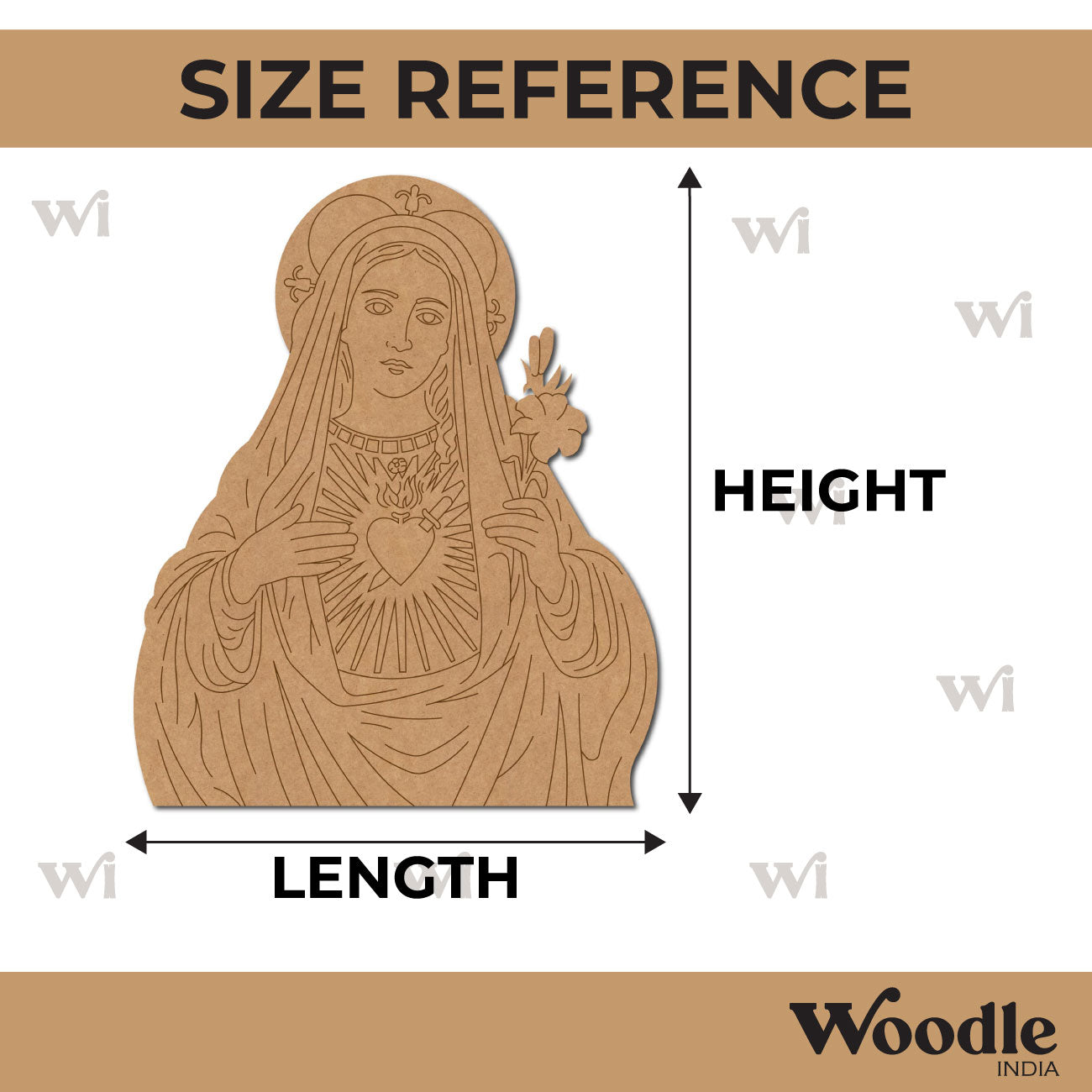 Virgin Mary Pre Marked MDF Design 1
