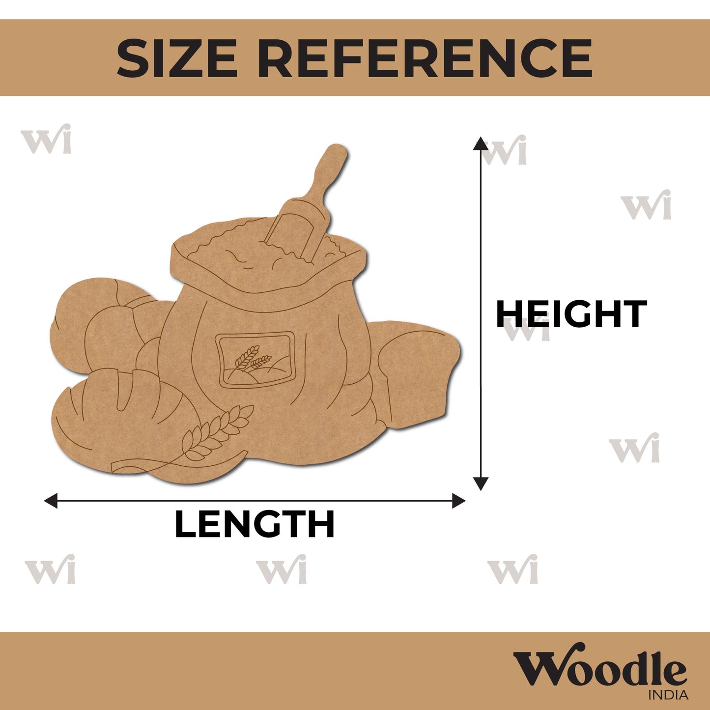 Wheat Flour Sack Pre Marked MDF Design 1