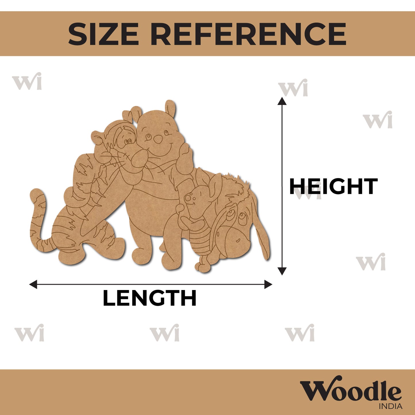 Winnie The Pooh Characters Pre Marked MDF Design 1