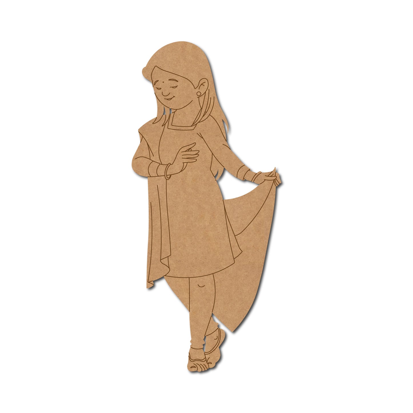 Woman In Kurta Pre Marked MDF Design 1