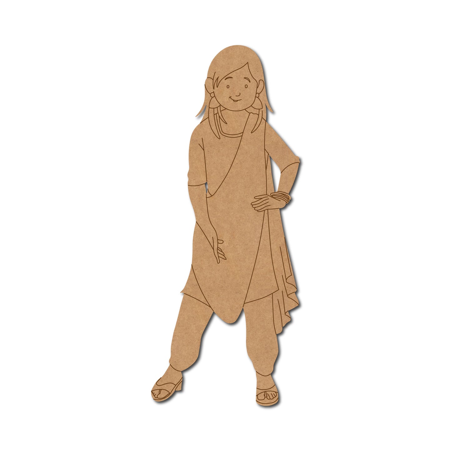 Woman In Kurta Pre Marked MDF Design 2