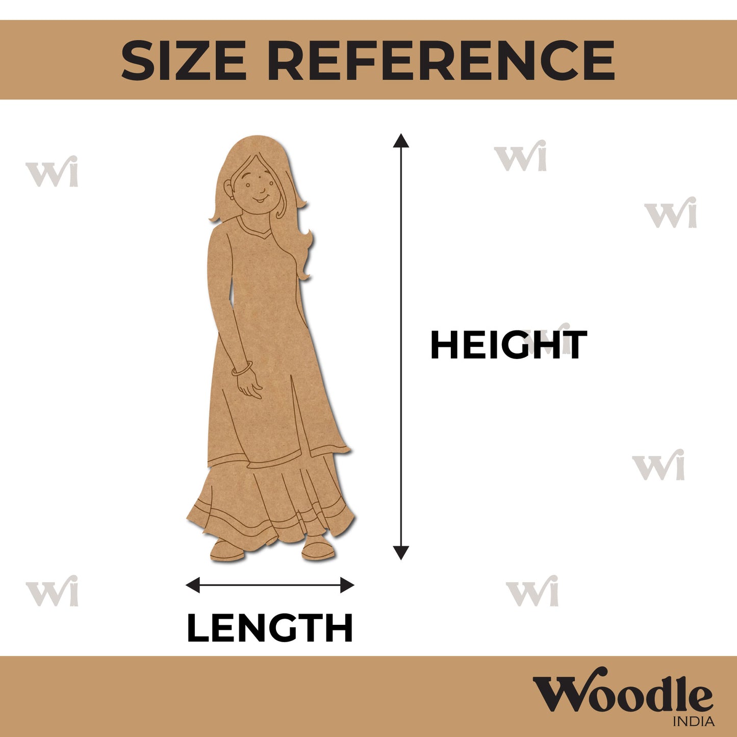 Woman In Kurti Pre Marked MDF Design 1
