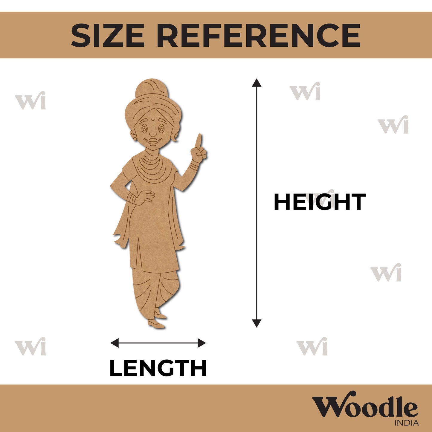 Woman In Salwar Suit Pre Marked MDF Design 1