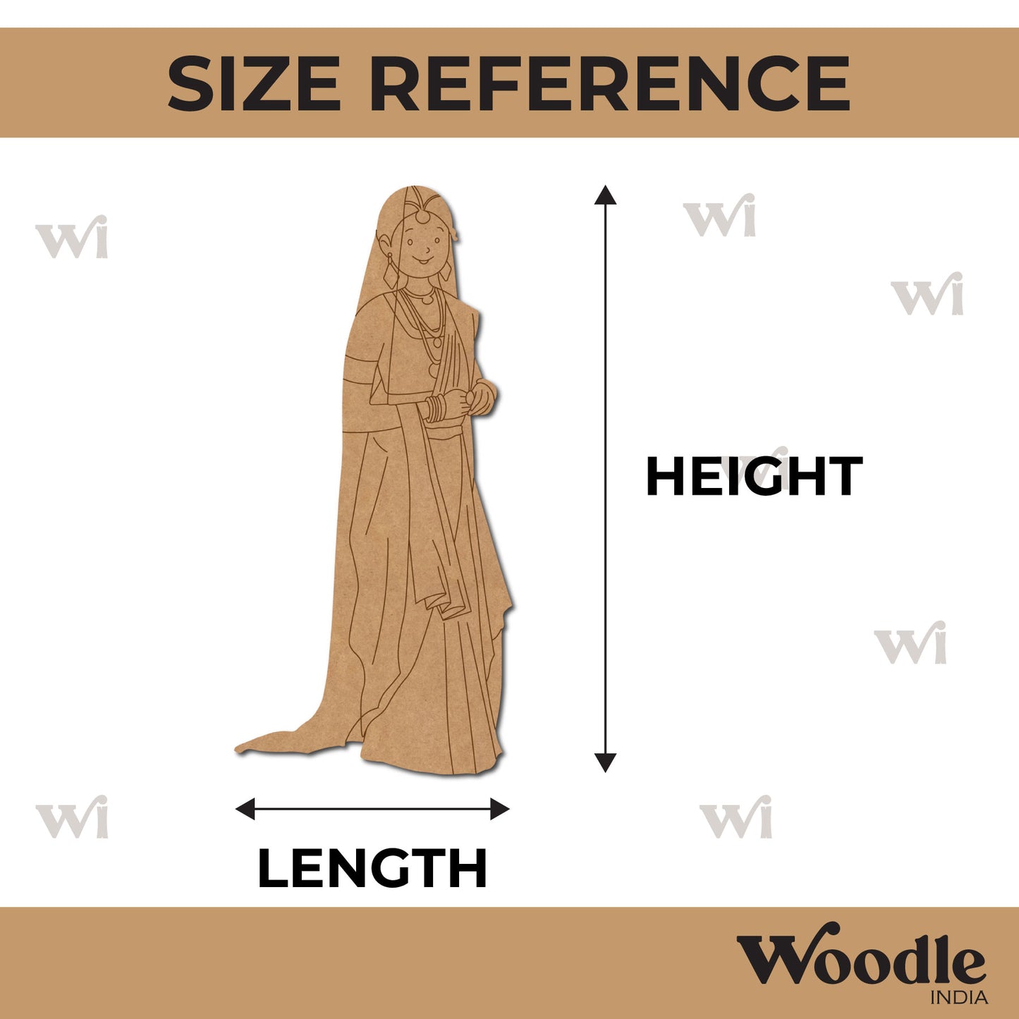 Woman In Saree Pre Marked MDF Design 1