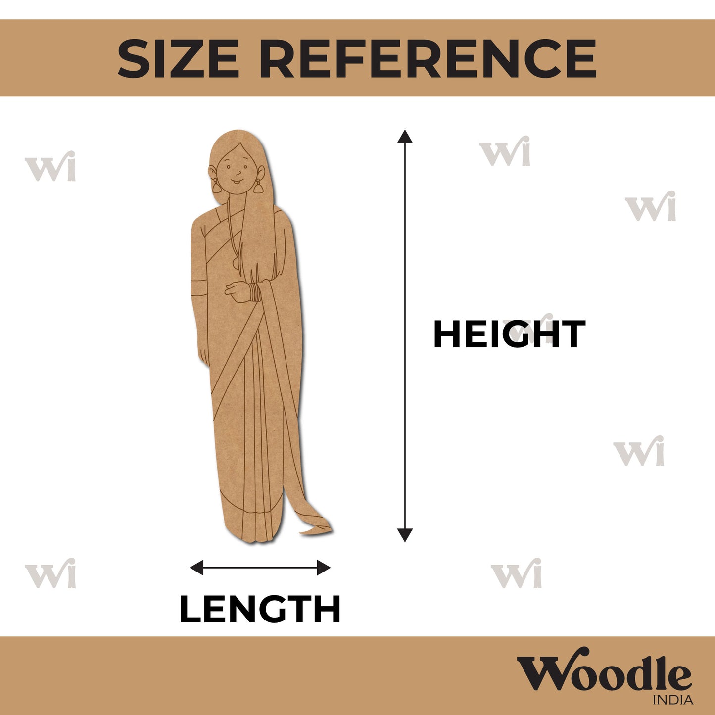 Woman In Saree Pre Marked MDF Design 4