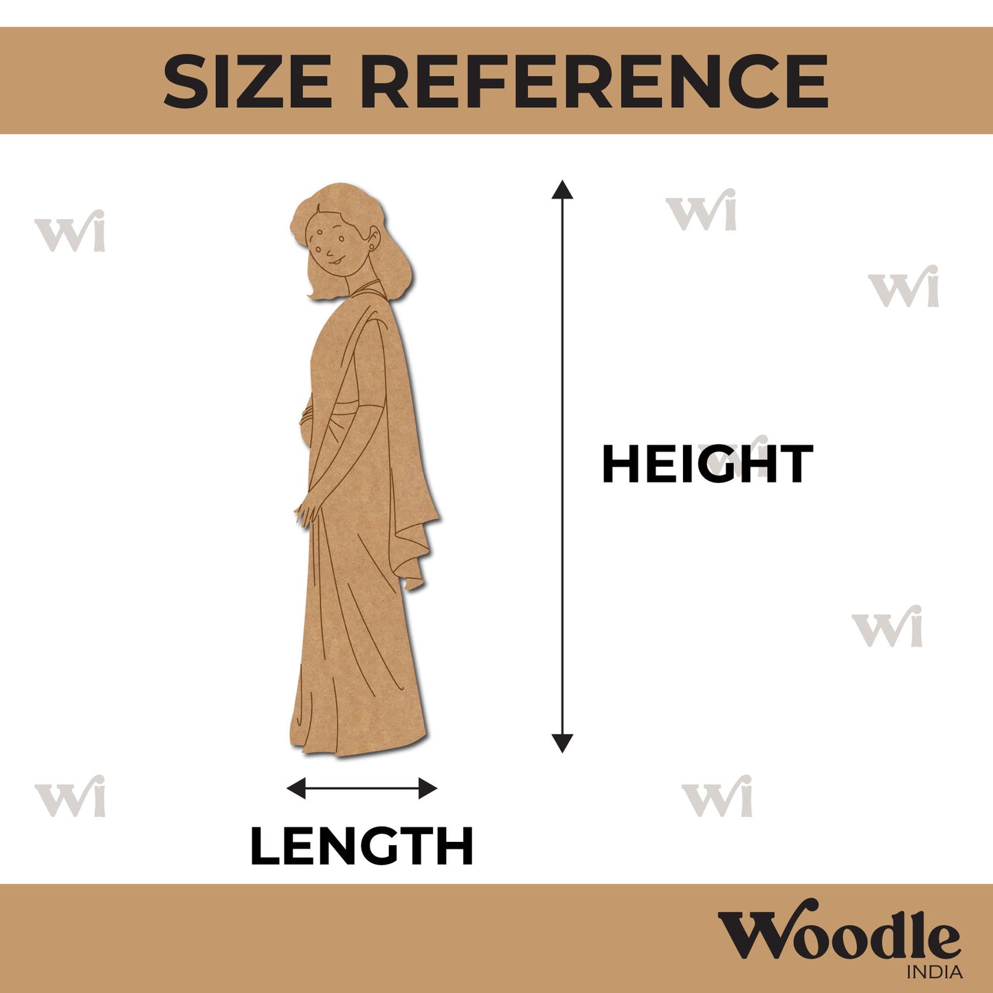 Woman In Saree Pre Marked MDF Design 5
