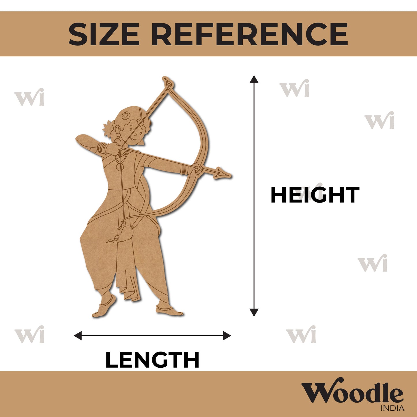 Woman With Archery Bow Pre Marked MDF Design 1