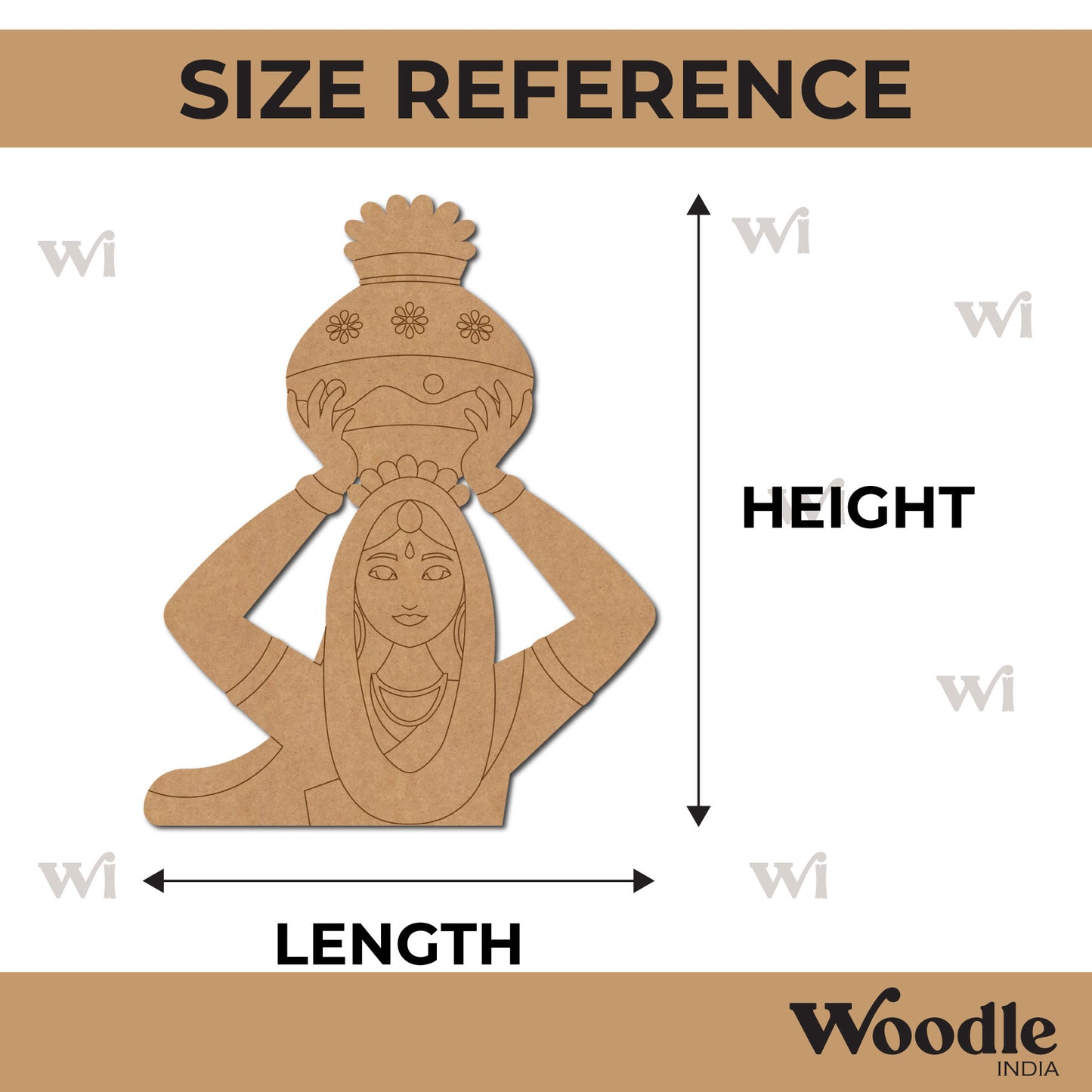 Woman With Matka Pre Marked MDF Design 2