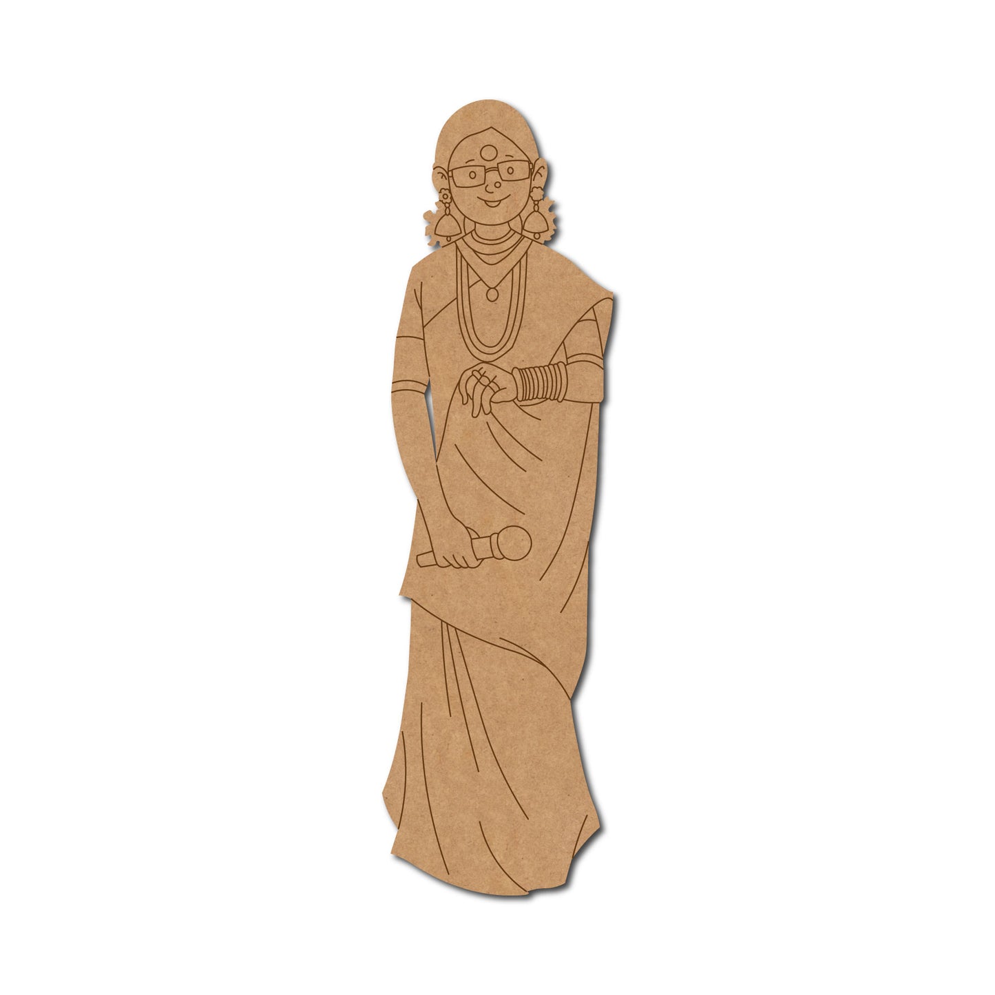 Woman With Mic Pre Marked MDF Design 1