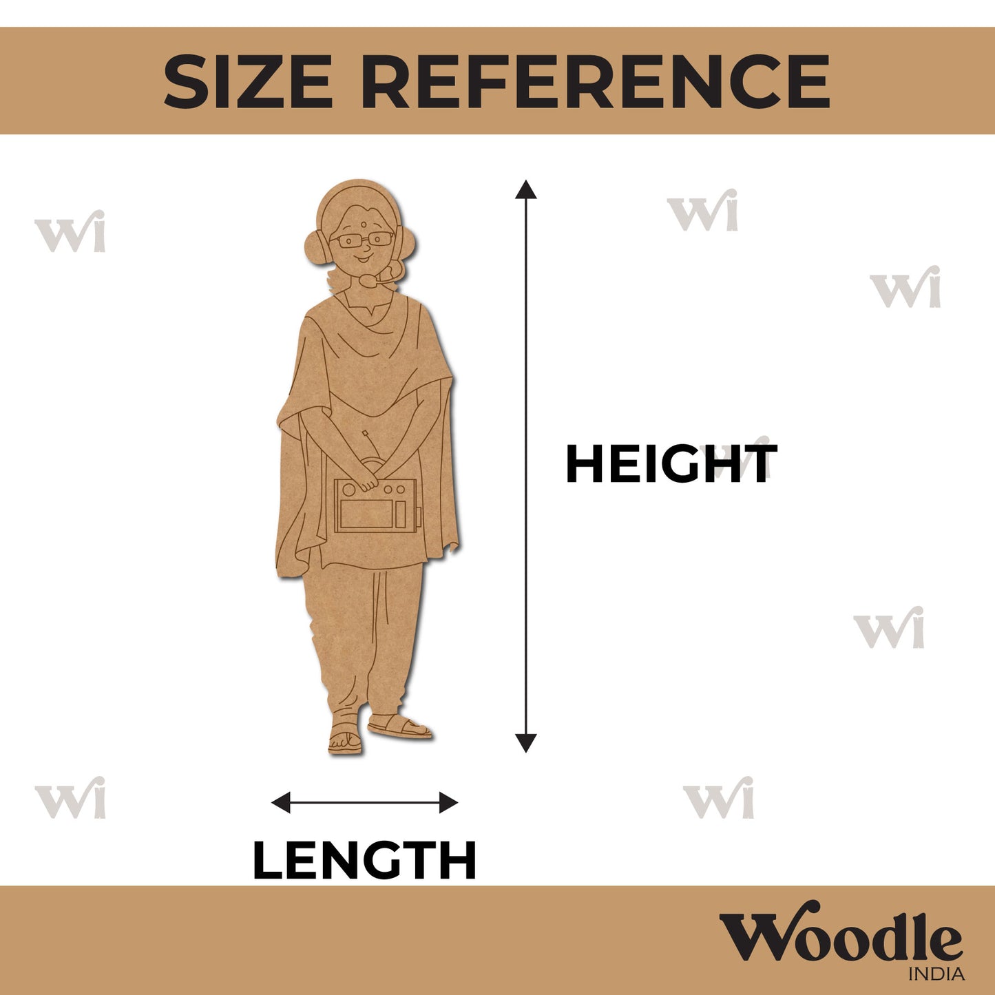 Woman With Radio Pre Marked MDF Design 1
