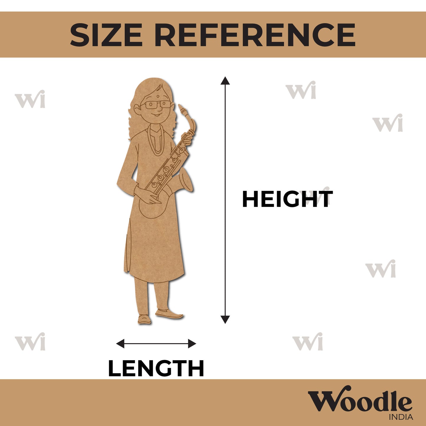 Woman With Saxophone Pre Marked MDF Design 1