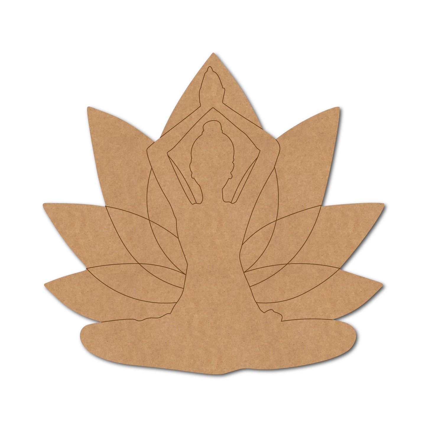 Yoga Girl Lotus Pre Marked MDF Design 1