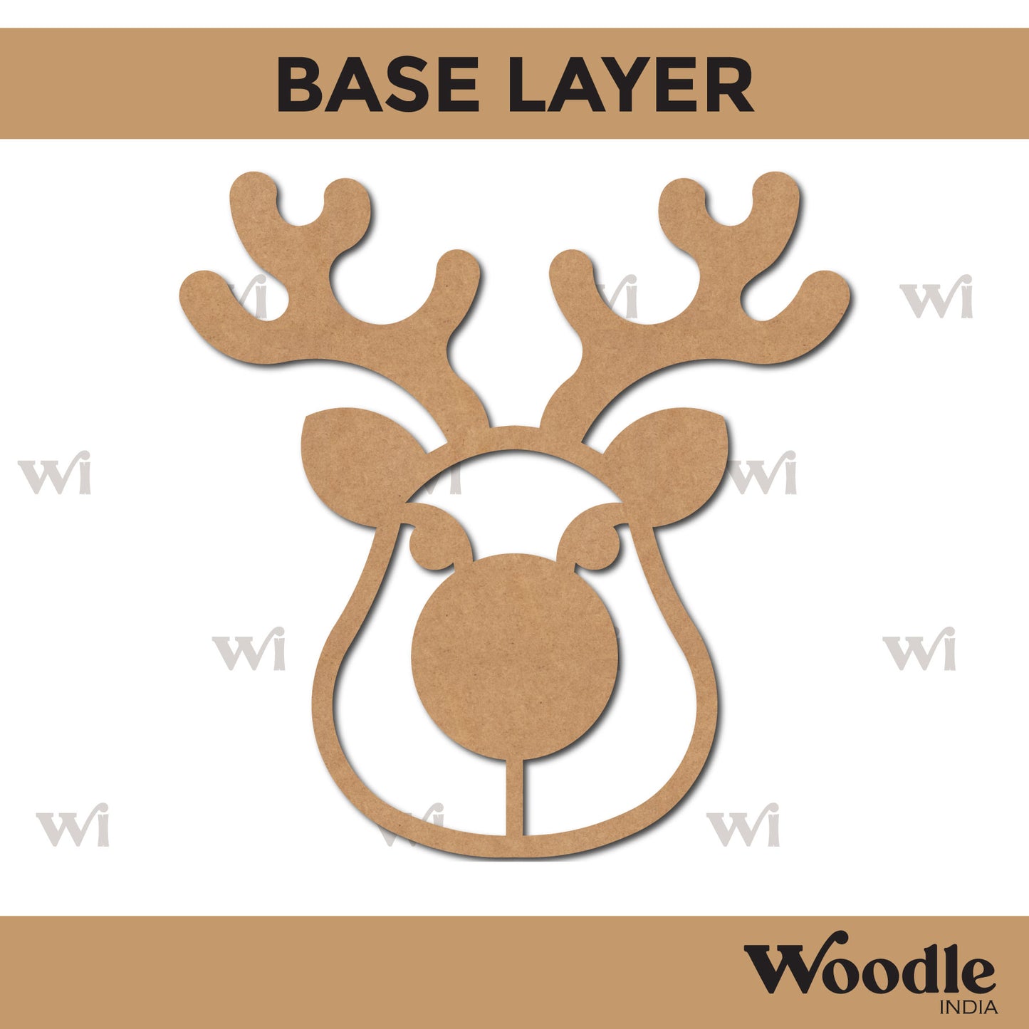 Reindeer Diya Tealight Holder MDF Design 1