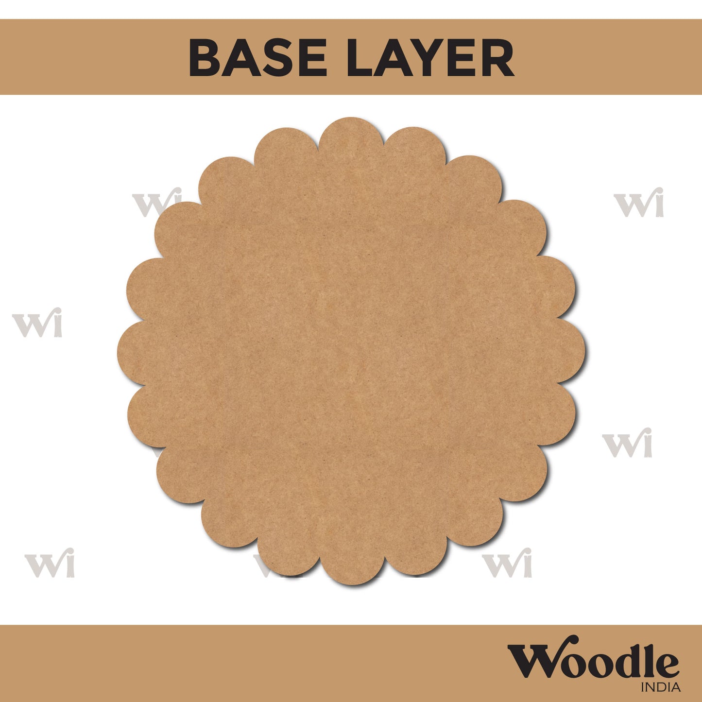 Flower Base Nameplate MDF Design 1