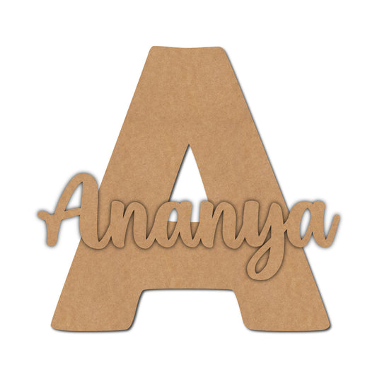Alphabet Monogram Nameplate MDF Design