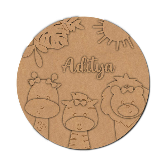 Animals Nameplate MDF Design