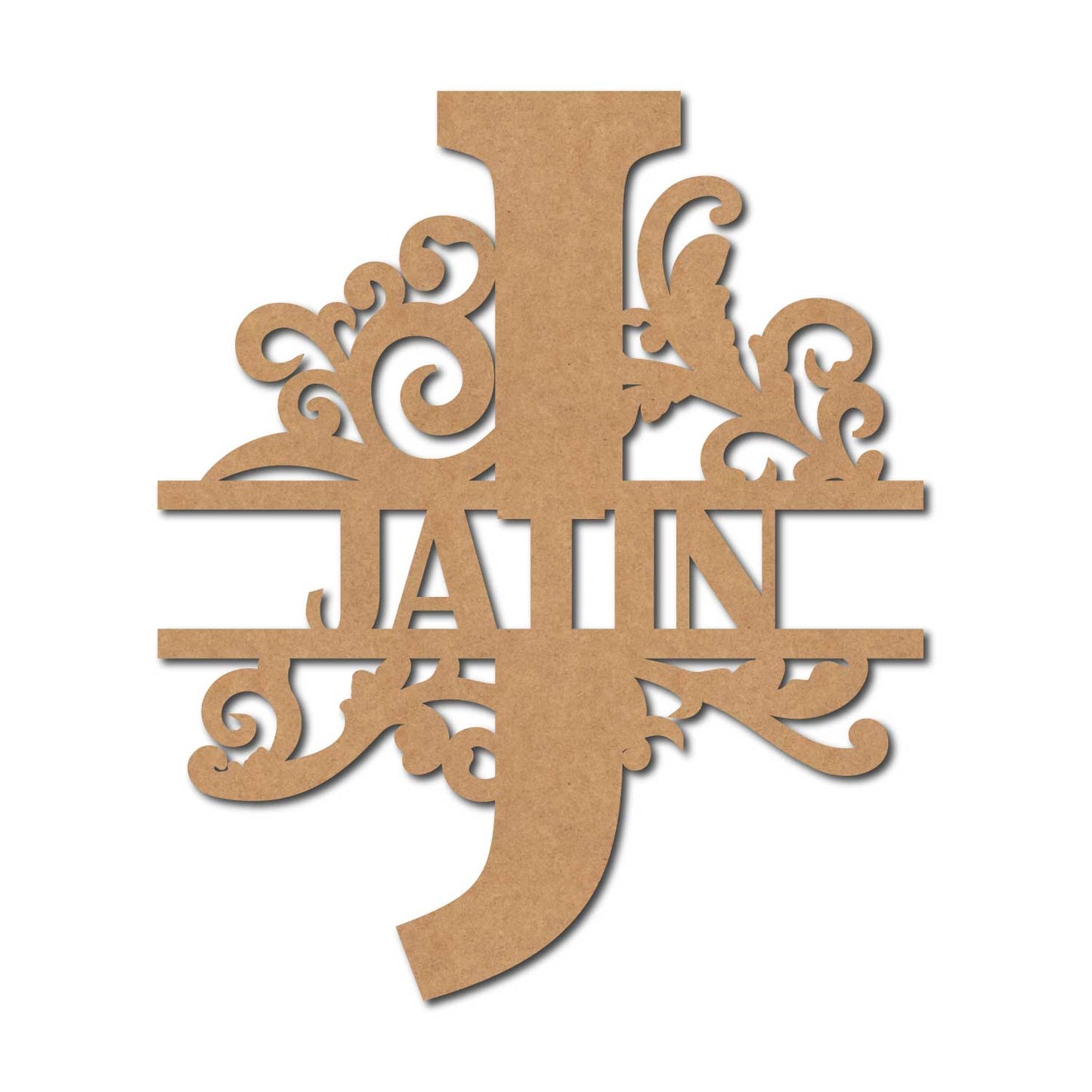 Alphabet Monogram Nameplate MDF Design 2