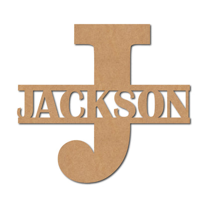 Alphabet Monogram Nameplate MDF Design 3