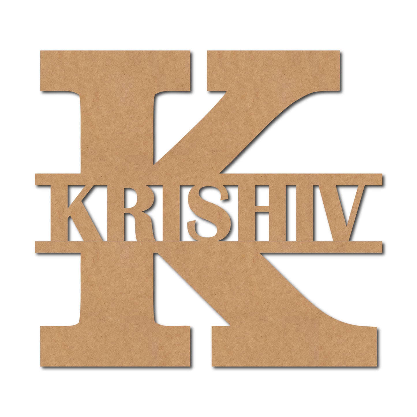 Alphabet Monogram Nameplate MDF Design 3