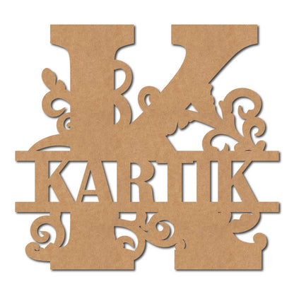 Alphabet Monogram Nameplate MDF Design 2