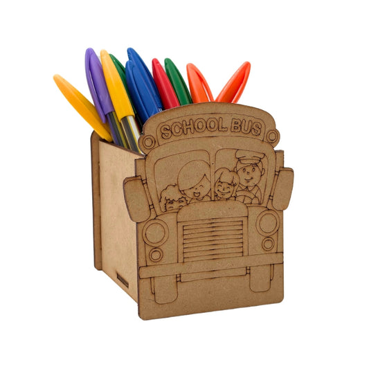 School Bus Pen Stand MDF Design 1